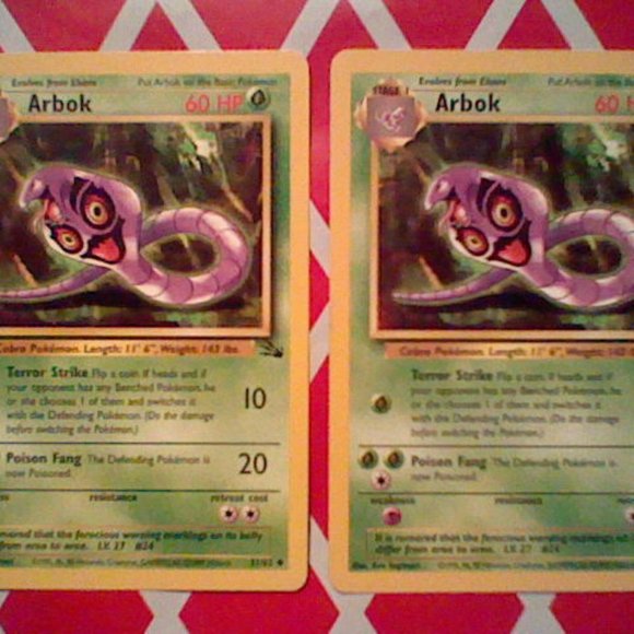 2x Pokemon TCG Arbok Fossil Set Cards 31/62 - Picture 1 of 6